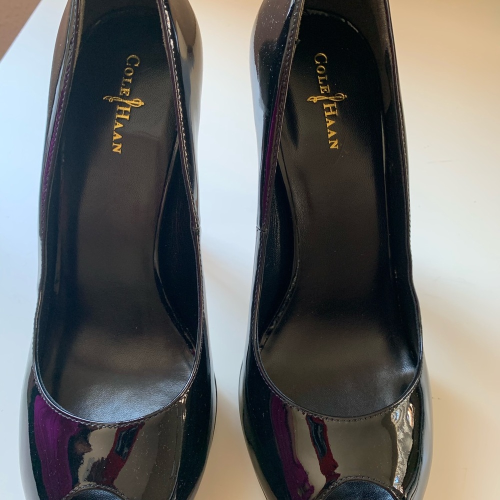 Cole Haan Air Platform Pump Black Patent Leather